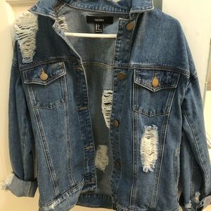 Forever 21 distressed denim jacket